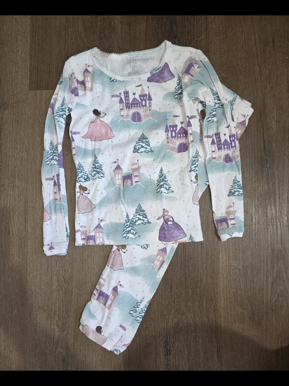 Girls' Pink & Purple Castle Pajama Set